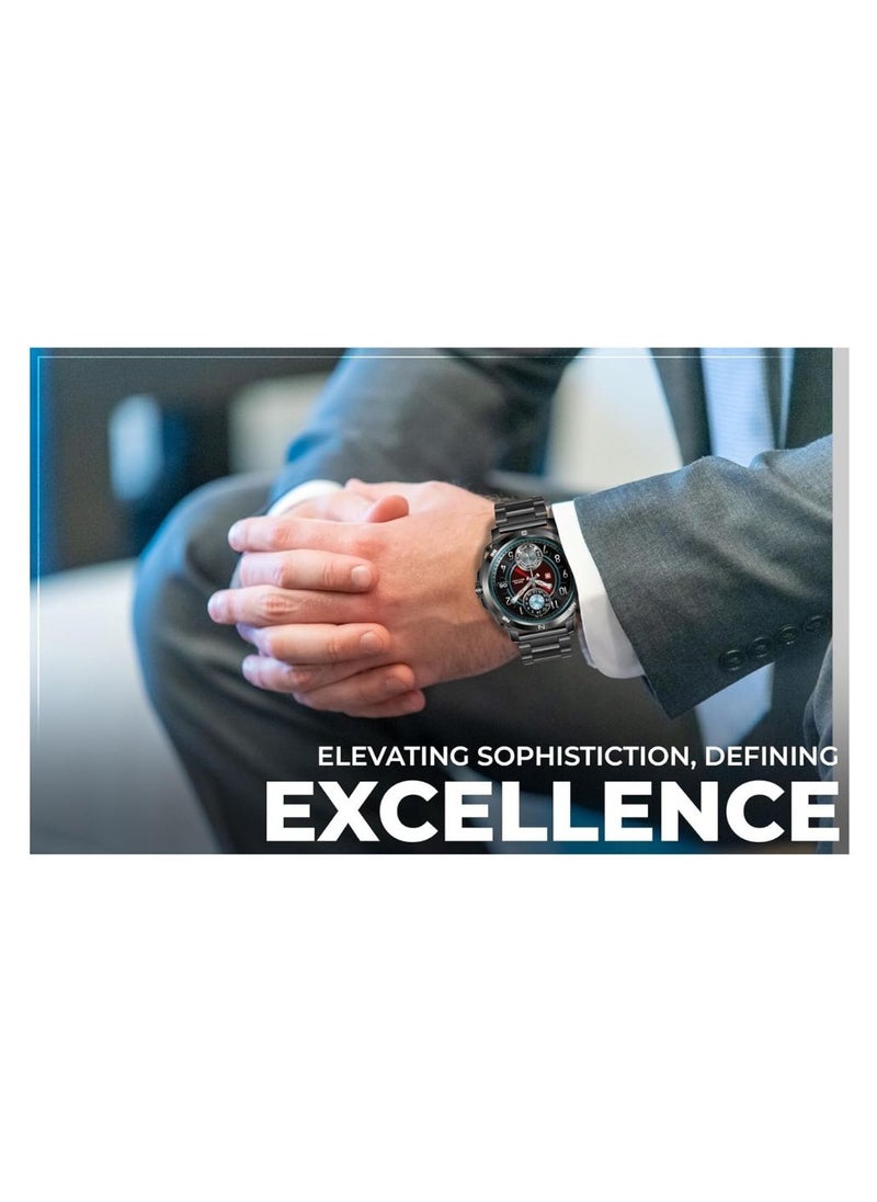 SWISS MILITARY - Dom 4 Smartwatch - 1.43 Inch Amoled, Call Features, Multi Language, Heart Rate/BP/Oxygen Level Monitoring, Wireless Charging, 5-7 Days Battery Life,IP67, Compatibility: iOS/Android Gun Metal Black - Image 1