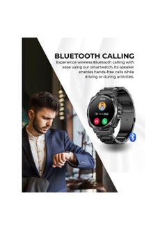 SWISS MILITARY Dom 4 Smartwatch - 1.43 Inch Amoled, Call Features, Multi Language, Heart Rate/BP/Oxygen Level Monitoring, Wireless Charging, 5-7 Days Battery Life,IP67, Compatibility: iOS/Android Gun Metal Black  - Image 4