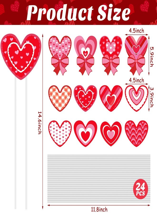 Iceyyyy 12 Pcs Valentine’s Day Heart Shape Planter Stakes-14.6 Inch Heart Decorative Graden Yard Stakes-Valentines Plant Yard Signs for Home Anniversary Party Outdoor Lawn Decor - Image 2