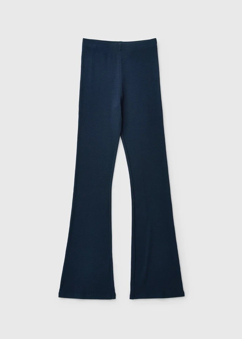 ماتلان Girls Navy Ribbed Flared Leggings