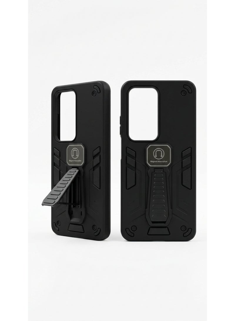 A highly durable, shock-resistant back cover with a built-in kickstand and magnetic adhesive. Compatible With phone Oppo A5 2025 ,An Excellent Choice For Those Who Appreciate Luxury. - Image 1