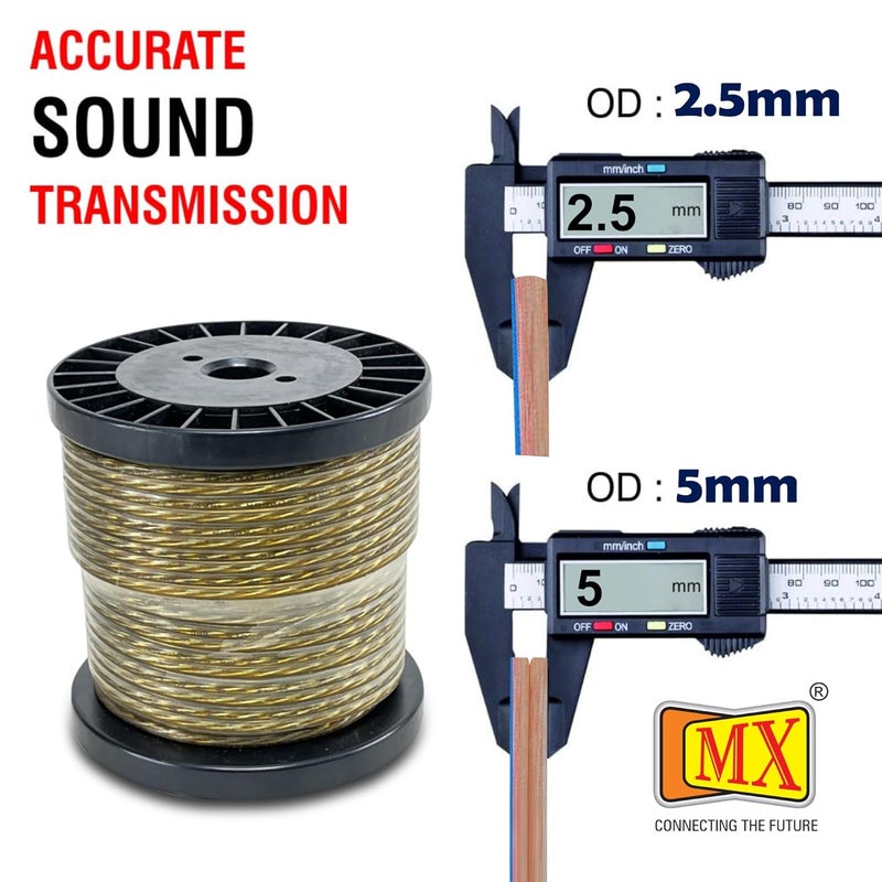 MX كابل سلك مكبر الصوت OFC نحاس خالي من الأكسجين 14 AWG قياس 2 موصل سلك مكبر الصوت 15 متر لنظام المسرح المنزلي مكبرات الصوت المحيطة سلك السيارة الخارجية مكبرات الصوت RV كابل الصوت - Image 3