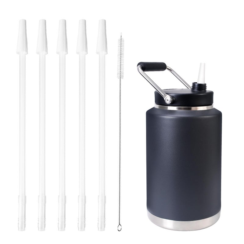 crayBG Straw Adapter Kit for Yeti 1 Gallon Water Jug, Straw for Yeti Gallon Water Jug, 5-Pack of Reusable BPA Free Straws, Includes Cleaning Brush, Food-Grade Plastic - Image 1