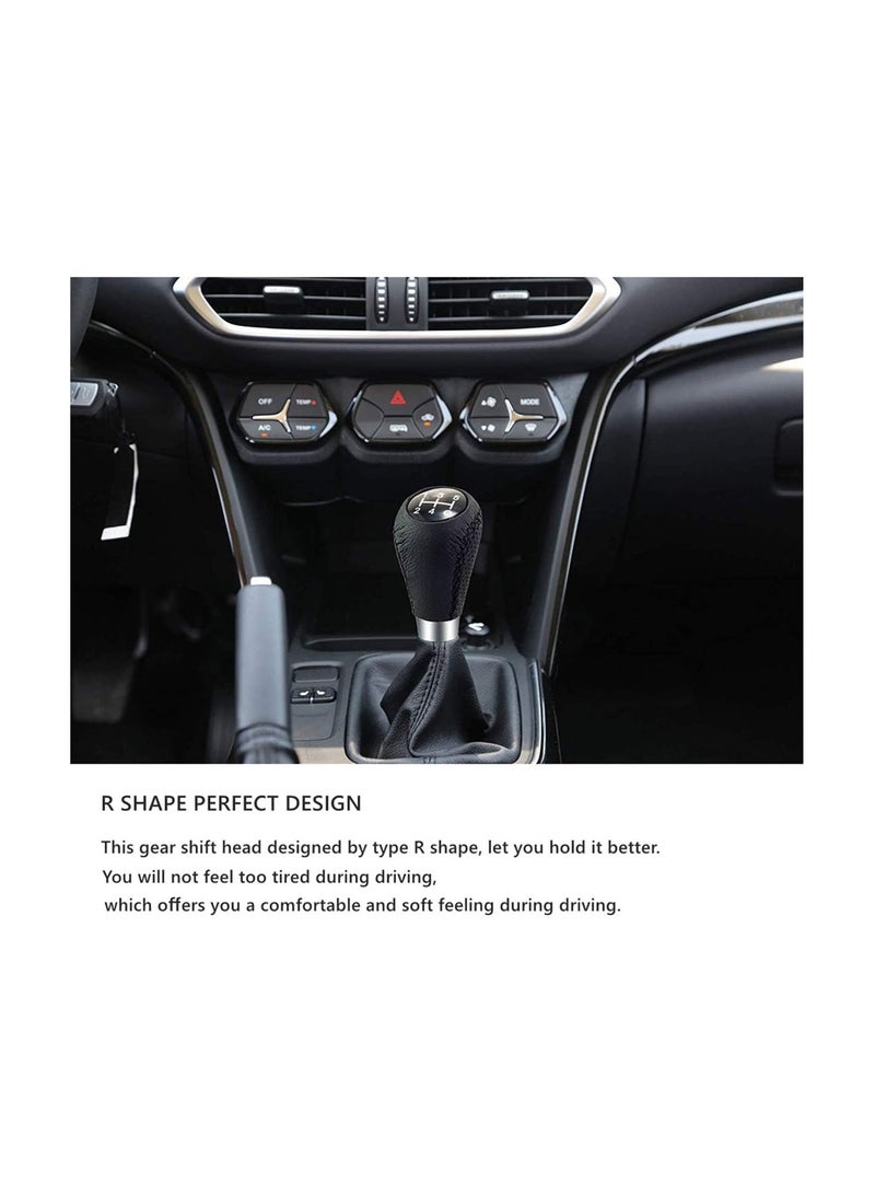 GGOOT Gearstick Knob Gaiter, 5 Speed Gear Shift Knob, Universal Shifter Knobs Ball Shape Stick Shift Knob Replacement with Boot Gearstick Gaiter Boot Kit for PEUGEOT 307 308 607 608 CITROEN C3 C5 - Image 4