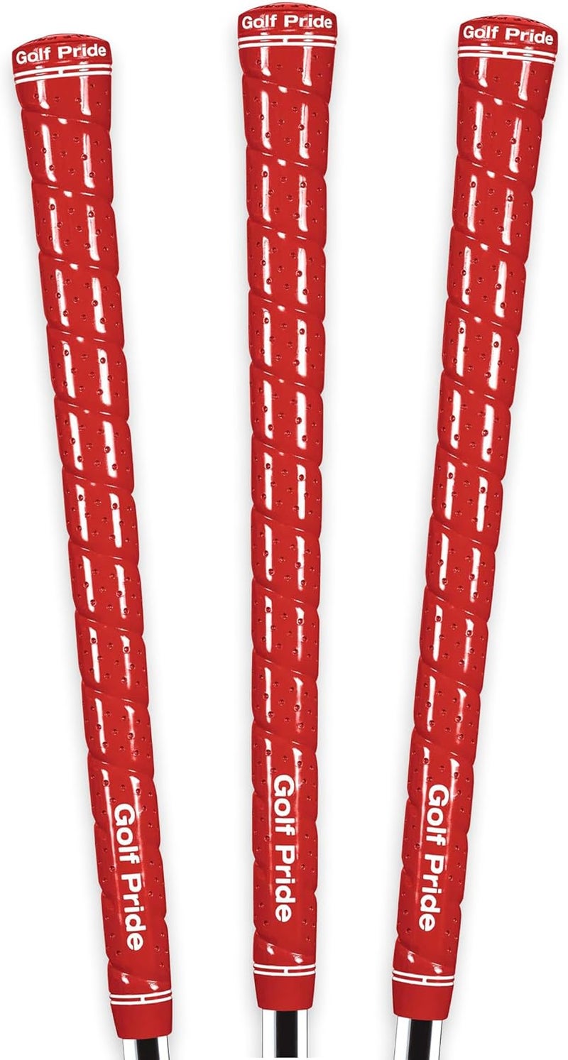 Golf Pride Tour Wrap Golf Grip - Comfortable, Durable Grip for Clubs - Classic Wrap Design with High-Tack Feel - Rubber Construction - Red - Image 1