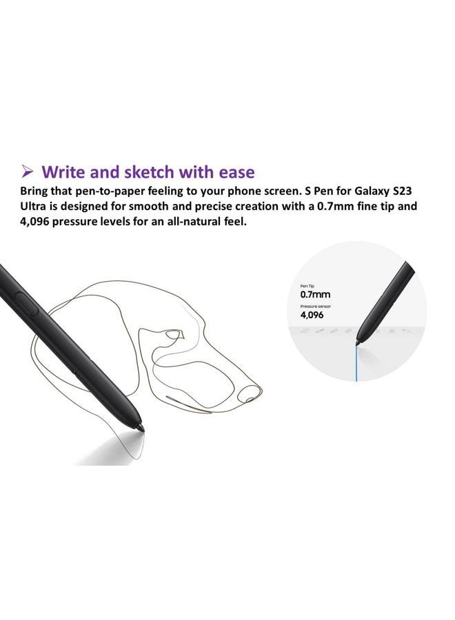 SLQ F-TECH S23 Ultra Stylus Pen (WithBluetooth) Replacement for Samsung Galaxy S23 Ultra 5G All Versions S Pen with 5xTips/Nibs (Phantom Black) - Image 5