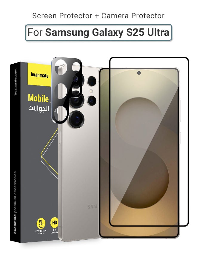 huanmate 2 in 1 Screen and Camera Protector for Samsung Galaxy S25 Ultra High Transparency Full Coverage Shield Scratch and Impact Protection Daily Use - Image 1