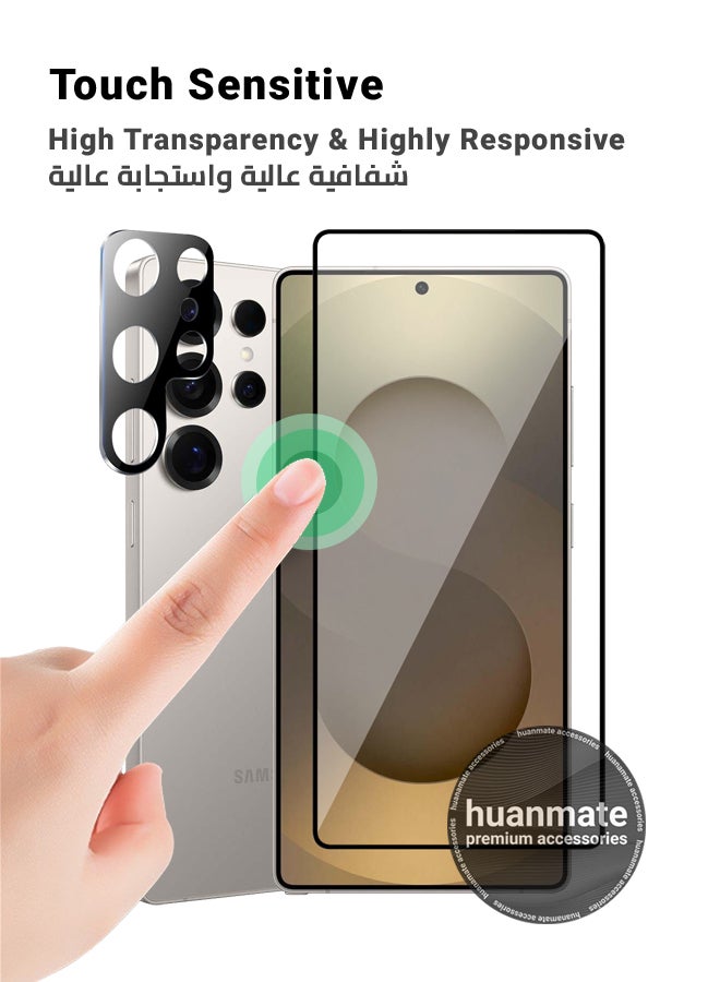 huanmate 2 in 1 Screen and Camera Protector for Samsung Galaxy S25 Ultra High Transparency Full Coverage Shield Scratch and Impact Protection Daily Use - Image 4