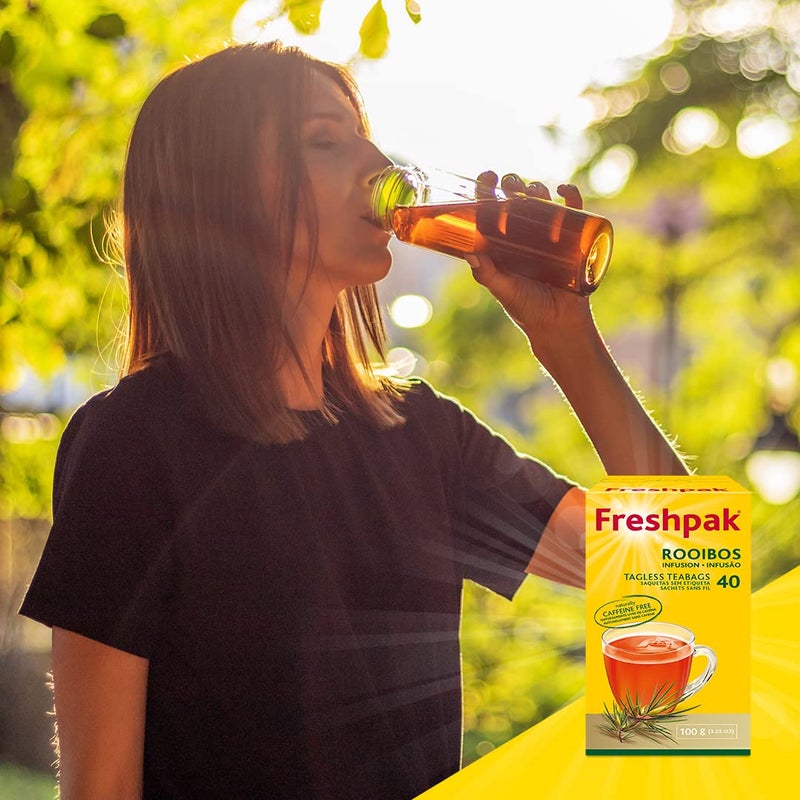 Freshpak Rooibos Tea | 40 Tagless Teabags | Natural Premium Rooibos | Naturally Caffeine Free | Keto Friendly | Rooibos From South Africa | Non GMO - Image 2