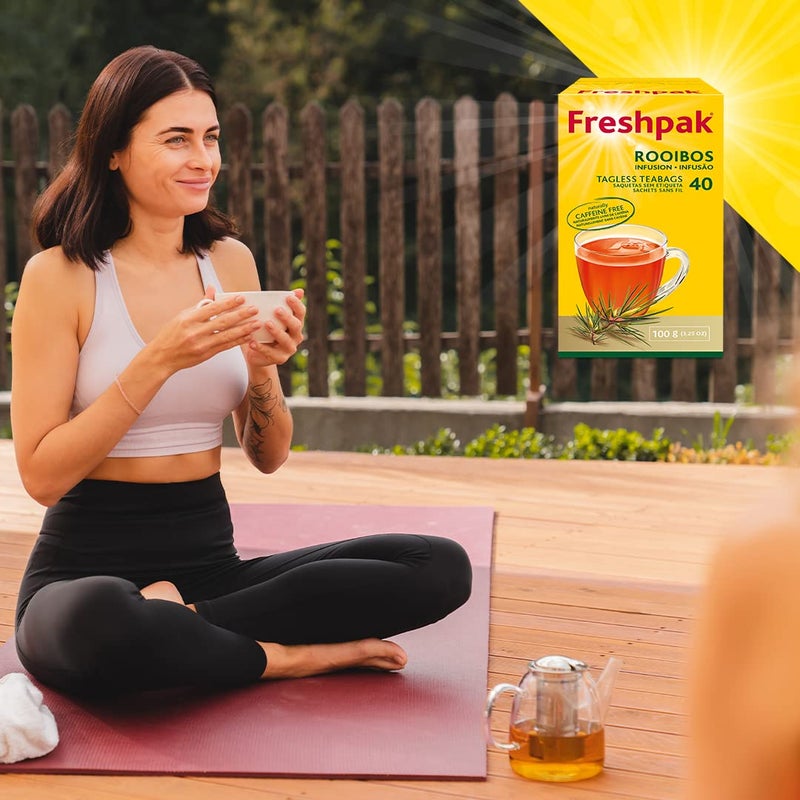 Freshpak Rooibos Tea | 40 Tagless Teabags | Natural Premium Rooibos | Naturally Caffeine Free | Keto Friendly | Rooibos From South Africa | Non GMO - Image 3