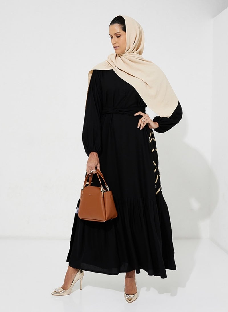 Rosette Abaya Black knit dress  - Image 4