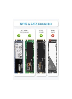 Generic Tool-Free M.2 NVMe/SATA SSD Enclosure USB 3.2 Gen 2 – 10Gbps High-Speed External Case for 2230/2242/2260/2280 Drives – with USB-C to C & USB-A to C Cables  - Image 3