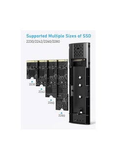 Generic Tool-Free M.2 NVMe/SATA SSD Enclosure USB 3.2 Gen 2 – 10Gbps High-Speed External Case for 2230/2242/2260/2280 Drives – with USB-C to C & USB-A to C Cables  - Image 4