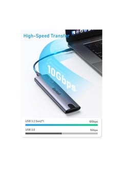 Generic Tool-Free M.2 NVMe/SATA SSD Enclosure USB 3.2 Gen 2 – 10Gbps High-Speed External Case for 2230/2242/2260/2280 Drives – with USB-C to C & USB-A to C Cables  - Image 2