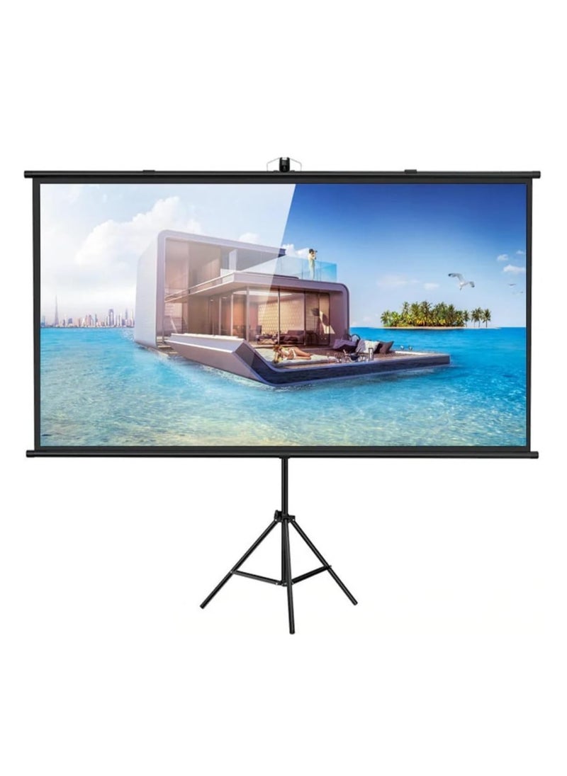 Generic 150” Portable Foldable Projector Screen with Stand, Fabric Outdoor Projection Movie Screen, HD, 4K, Home Theater, Gaming, TV, and Video Projector Screen for Indoor and Outdoor Use  - Image 1