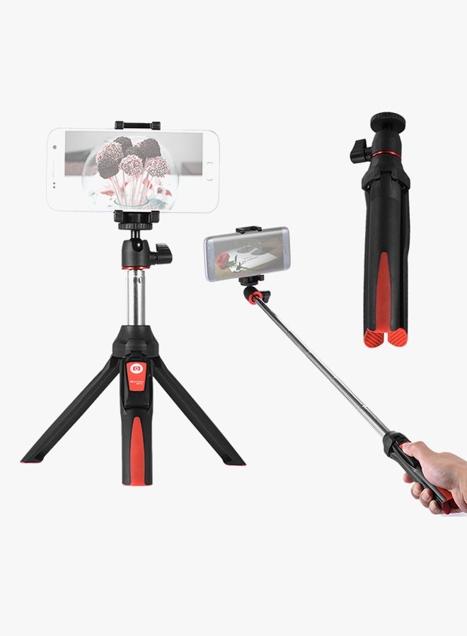 NIBEMINENT Handheld Mini Tripod Selfie Stick With Bluetooth Shutter For Smartphones/GoPro Black/Red  - Image 3