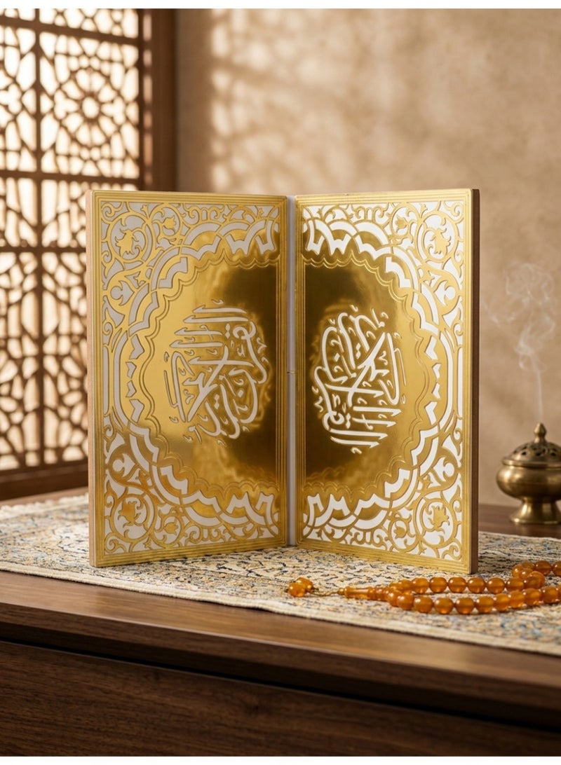 Slema Foldable Wooden Book Stand Quran Bible Book Holder Muslim Reading Bookshelf Magazine Cookbook Display Holder for Display Reading Prayer Chapel - Image 3