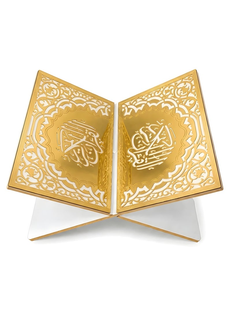 Slema Foldable Wooden Book Stand Quran Bible Book Holder Muslim Reading Bookshelf Magazine Cookbook Display Holder for Display Reading Prayer Chapel - Image 1