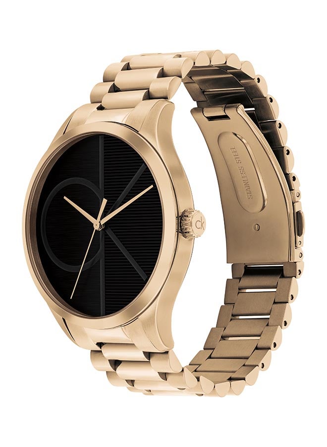 CALVIN KLEIN ساعة كالفن كلاين الدائرية التناظرية للرجال والنساء بحالة ذهبية وردية - 25300028 - Image 3