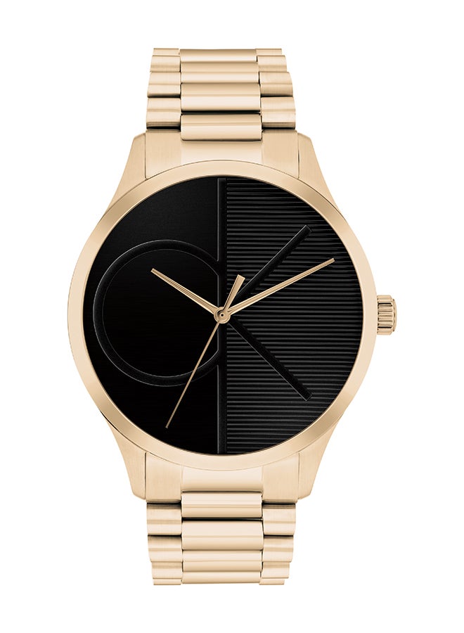 CALVIN KLEIN ساعة كالفن كلاين الدائرية التناظرية للرجال والنساء بحالة ذهبية وردية - 25300028 - Image 1