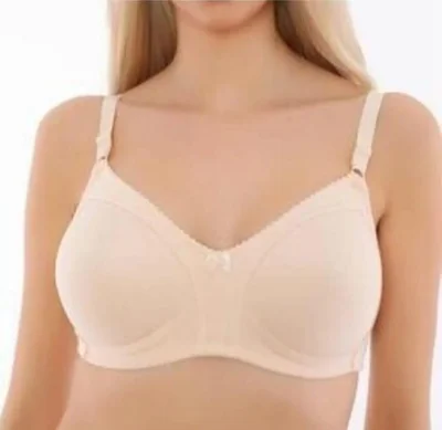 Liza 539 Women's King Size Combed Cotton Minimizing Bra 3 Pieces