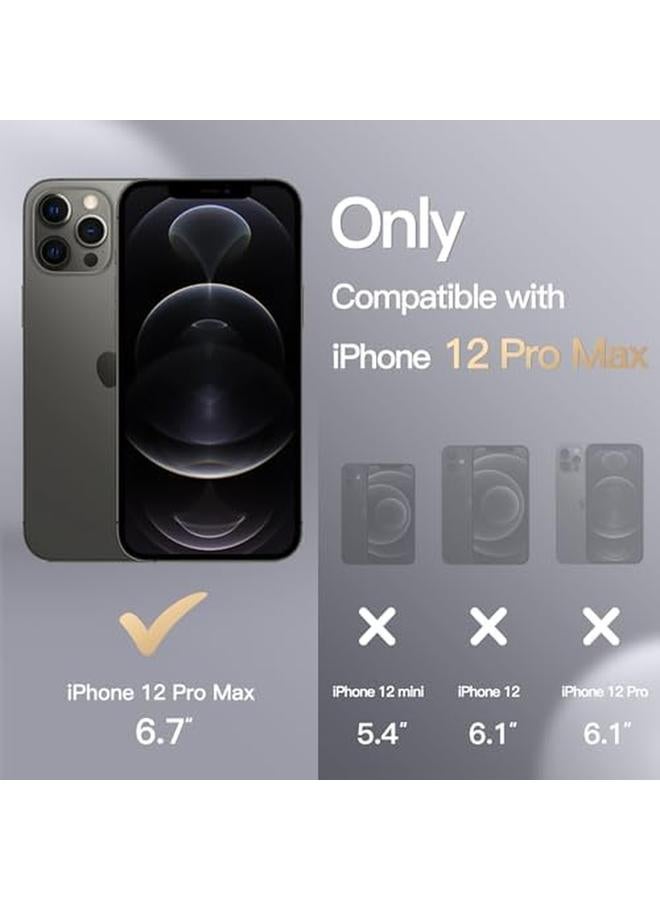 جي تيك جراب سيليكون مغناطيسي لهاتف آيفون 12 برو ماكس مقاس 6.7 بوصة متوافق مع غطاء هاتف ماج سيف مع عدسة الكاميرا حماية كاملة باللون الأسود - Image 2