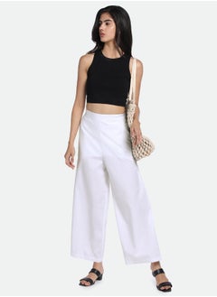 Dennis Lingo Relaxed Fit White Cotton Trousers – Elegant and Comfortable  - Image 1