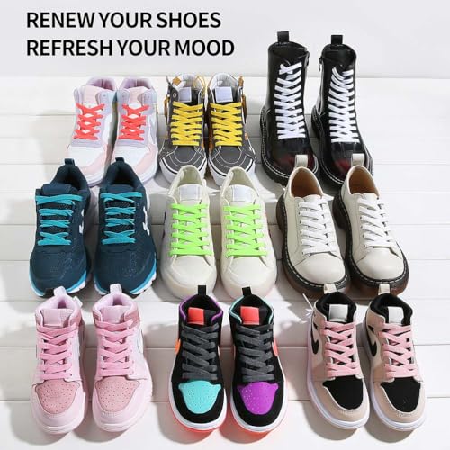 VSUDO 39 Inch Flat White Shoe Laces for Sneakers, Shoelaces for Sneakers, Replacements Shoe Strings for Women or Men (2 Pairs-White-100CM) - Image 5
