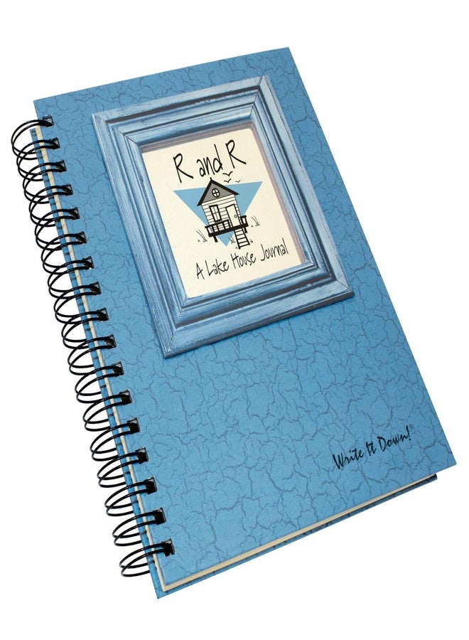 Write it Down series by Journals Unlimited, Guided Journal, R and R, A Lake House Journal, Full-size 7.5"x 9", Blue Hard Cover, Made in USA - Image 3