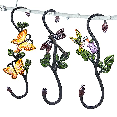 Kitwinney Heavy Duty S Hooks, Pack of 3 Large Plant Hangers Outdoor, Metal Decorative Plant Hooks for Hanging Garden Planters, Flower Baskets, Pots, Bird Feeders - Image 1