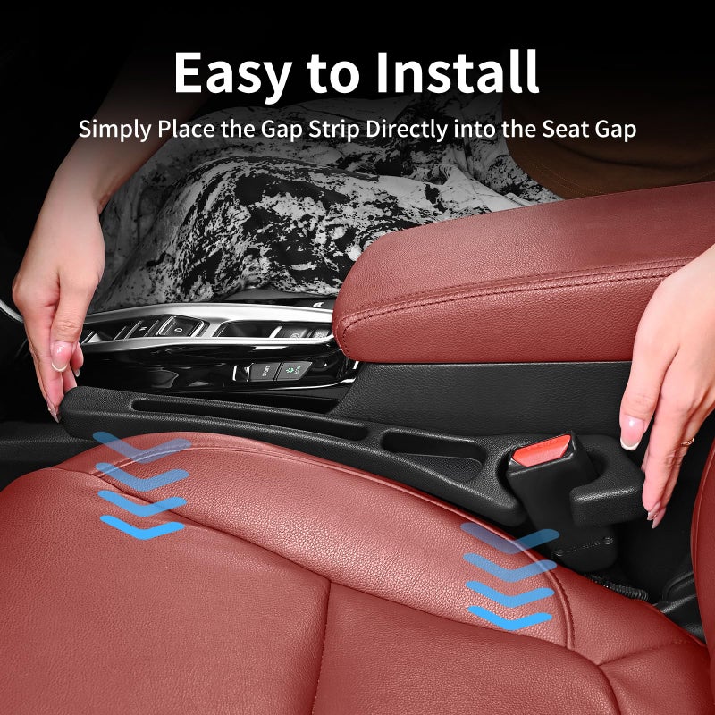 7F Car Seat Gap Filler, Organiser Between Seat and Centre Console, Universal Car Accessories, Fit SUV Truck Storage Black - Image 4