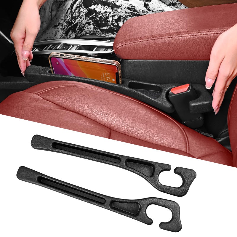 7F Car Seat Gap Filler, Organiser Between Seat and Centre Console, Universal Car Accessories, Fit SUV Truck Storage Black - Image 1