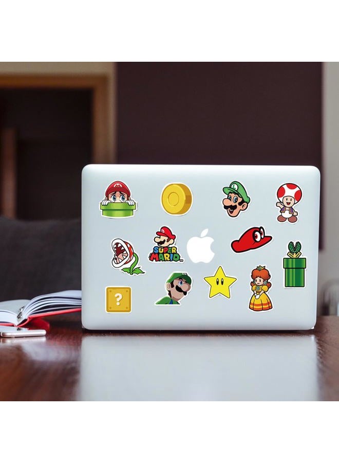 YONGAI 100Pcs Mario Sticker for Kids, Cute Cartoon Waterproof Vinyl Decal for Teen Girl Water Bottle Skateboard Notebook Phone Guitar Bike Helmet - Image 2