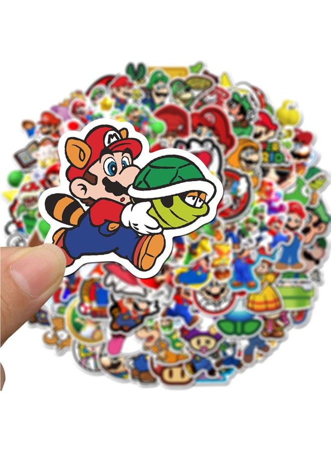 YONGAI 100Pcs Mario Sticker for Kids, Cute Cartoon Waterproof Vinyl Decal for Teen Girl Water Bottle Skateboard Notebook Phone Guitar Bike Helmet - Image 5