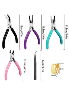 HY 4 Pack Jewelry Pliers Jewelry Making Pliers Tools Kit With Needle Nose Pliers Or Chain Nose Pliers, Round Nose Pliers, Bent Nose Pliers, Wire Cutters For Wire Wrapping Earring Craft Making Supplies  - Image 4