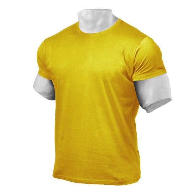 Generic Mens clothing 2020 new fitness sports casual cotton European and American fashion fashion clothing personalized letter short sleeve t-shirt Pure Yellow
