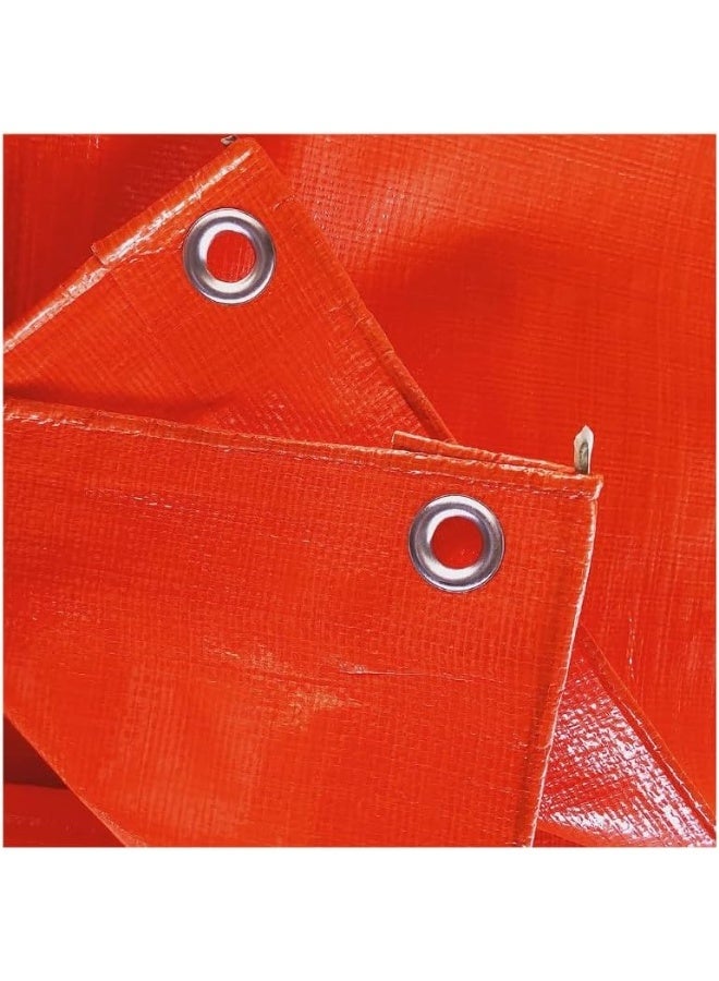 Orange Rain Cover Tarpaulin Sheet (60 x 60) is a durable, waterproof, and versatile covering designed for various outdoor protection needs, particularly during wet conditions. - Image 2