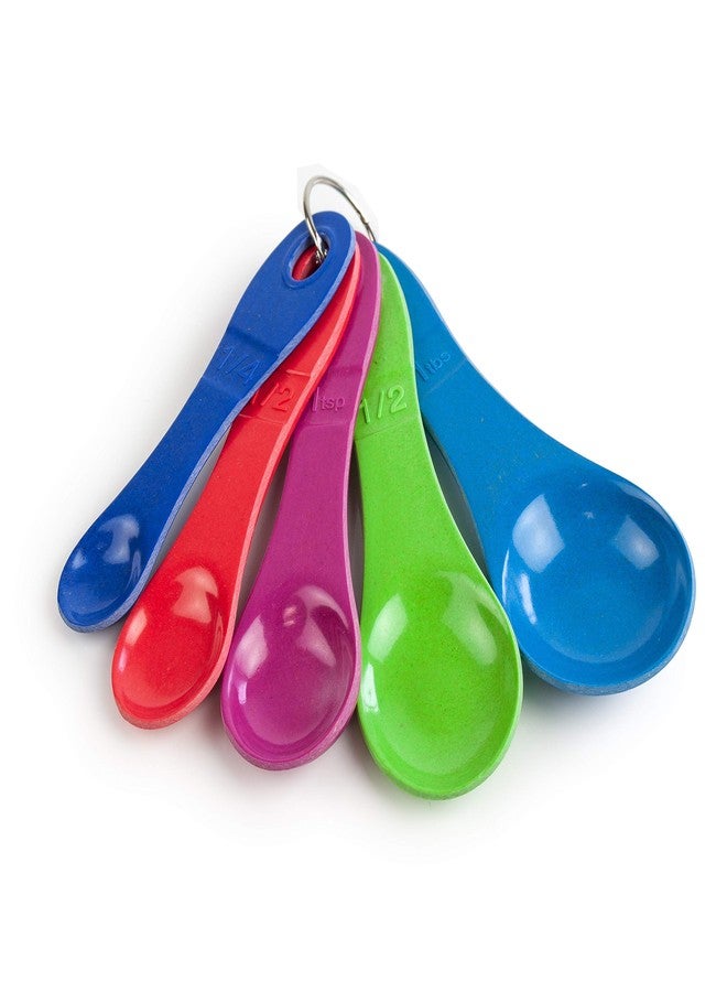 Architec ESPOONS6J EcoSmart Purelast, 5 Piece Set, 1/4, 1 t, 1/2 T, 1T, Measuring Spoons, Jewel Tones - Image 1