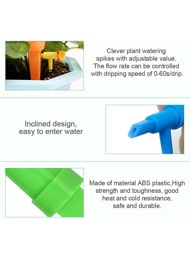 SYOSI Plant Watering Devices Drip Irrigation Self Spikes with Valve Control Switch Slow Release Vacation Plants System 12 Pack - Image 4