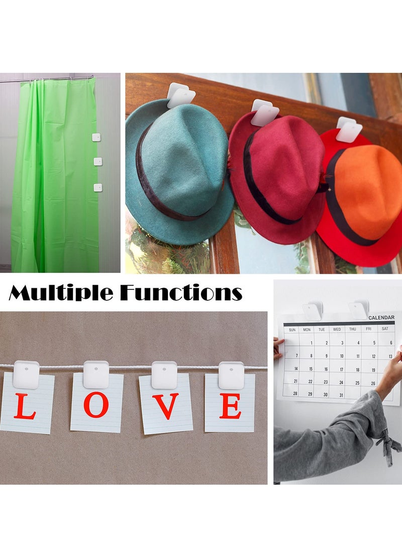 Excefore 12 Pack Self Adhesive Clips, Flag Clips, Tapestry Hangers Spring Clips, Wall Clips, Photo Clips, Poster Clips, Suitable for Home Office Decorations (White) - Image 4