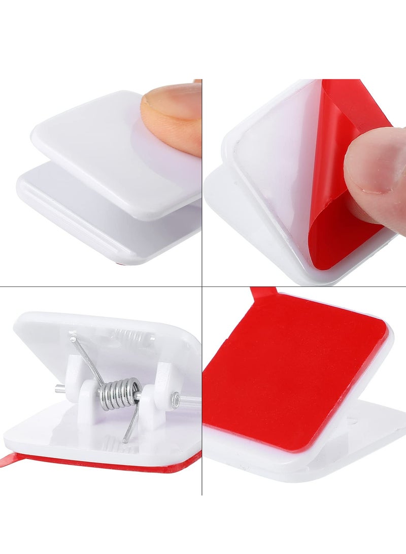 Excefore 12 Pack Self Adhesive Clips, Flag Clips, Tapestry Hangers Spring Clips, Wall Clips, Photo Clips, Poster Clips, Suitable for Home Office Decorations (White) - Image 3