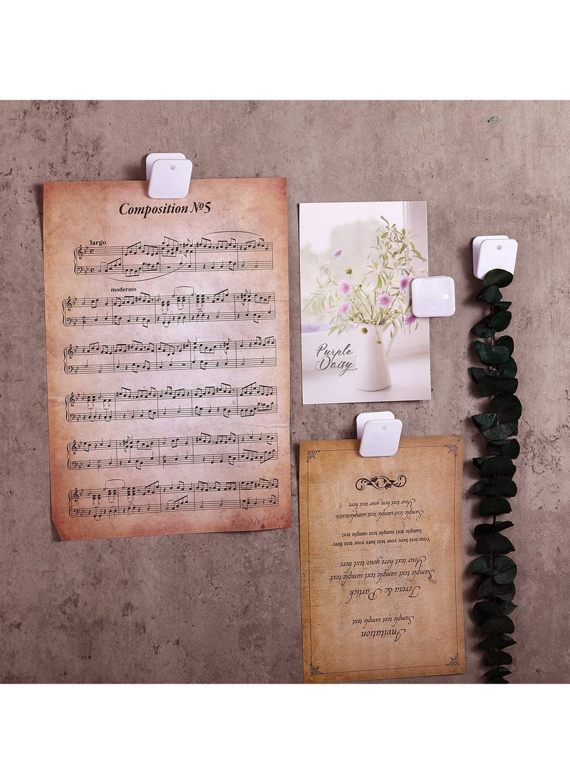 Excefore 12 Pack Self Adhesive Clips, Flag Clips, Tapestry Hangers Spring Clips, Wall Clips, Photo Clips, Poster Clips, Suitable for Home Office Decorations (White) - Image 5