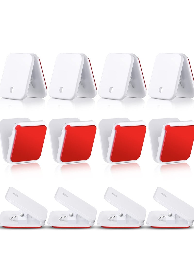 Excefore 12 Pack Self Adhesive Clips, Flag Clips, Tapestry Hangers Spring Clips, Wall Clips, Photo Clips, Poster Clips, Suitable for Home Office Decorations (White) - Image 1
