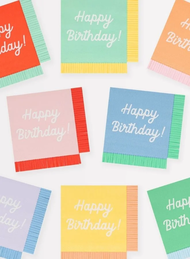 Meri Meri Mixed Happy Birthday Small Napkins