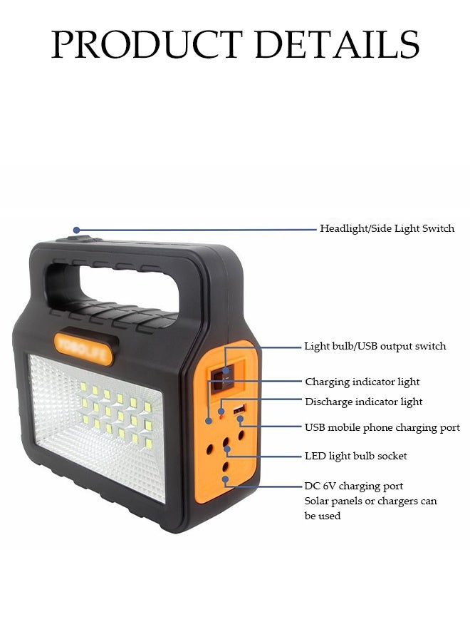 DUNISO Solar Power Lighting System With 3 LED bulbs And Solar Panel Bulbs,Multifunctional Outdoor Rechargeable Lighting System，Safe and Durable，Applicable to All Places - Image 4