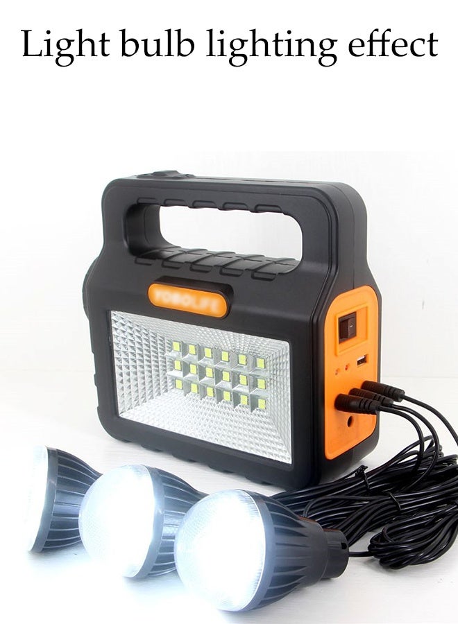DUNISO Solar Power Lighting System With 3 LED bulbs And Solar Panel Bulbs,Multifunctional Outdoor Rechargeable Lighting System，Safe and Durable，Applicable to All Places - Image 5