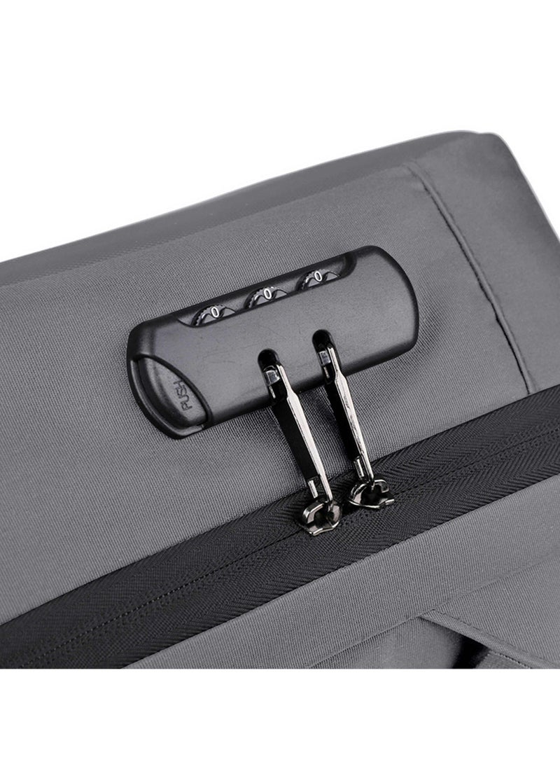 هايك Semi Hard 16-inch Unisex Laptop Backpack with Built in Combination lock and USB/ Headphone Port Daypack for Travel, Office and Business, HK2252-Light Grey - Image 5