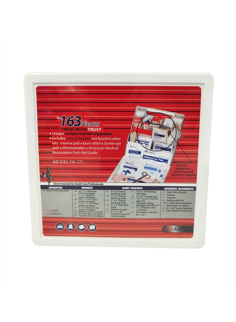 AidPlus FA-171 First Aid Kit 50 Person 163 Pieces - Image 2