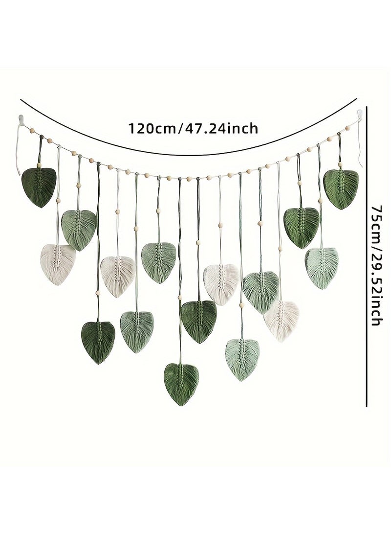 Beautiful Room Decoration, Leaf Hanging On The Wall, Modern Macrame Wall Art Tapestry, Home Decoration, Macrame Feather Wall Hanging On The Wall, Gift For Mom - Image 2