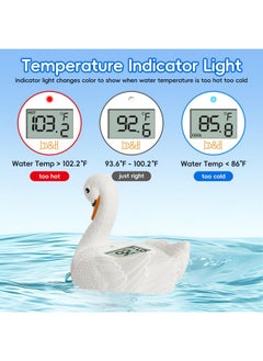 B&H b&h Baby Bath Thermometer, White Swan Shaped Baby Safe Floating Bath Thermometer - Easy to Read Screen - Reliable Temperature Readings, Newborn Must Haves and Baby Essentials Stuff  - Image 1